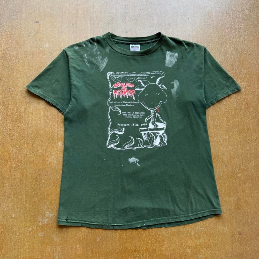 VTG 90s Painters Little Shop of Horros Obscure Paint Splatter Theater T-Shirt XL